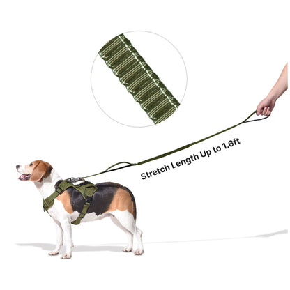 PETMARVEL 4-6 FT Shock Absorbing Tactical Dog Leash Dual Handle For Training - DropOnline.co