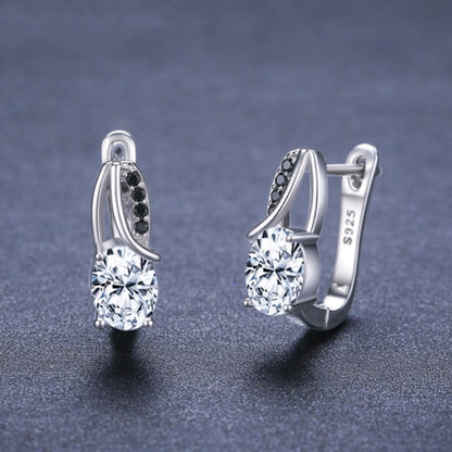 European And American Zircon Rhinestone Stud Earrings Copper Fashion All-match - DropOnline.co