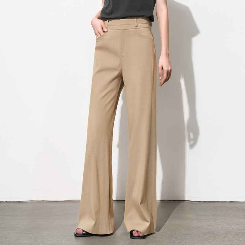 Draping Effect Leisure Horn Mopping Suit Pants