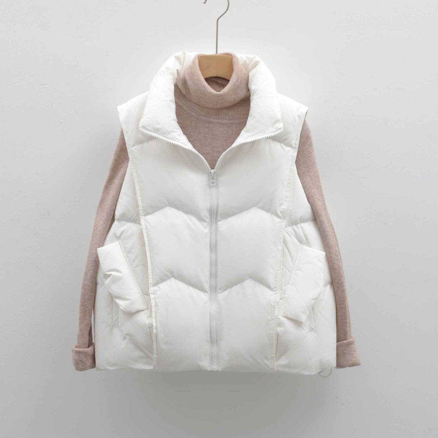 Women's Vest Solid Color Simple Down Jacket Loose Short Style