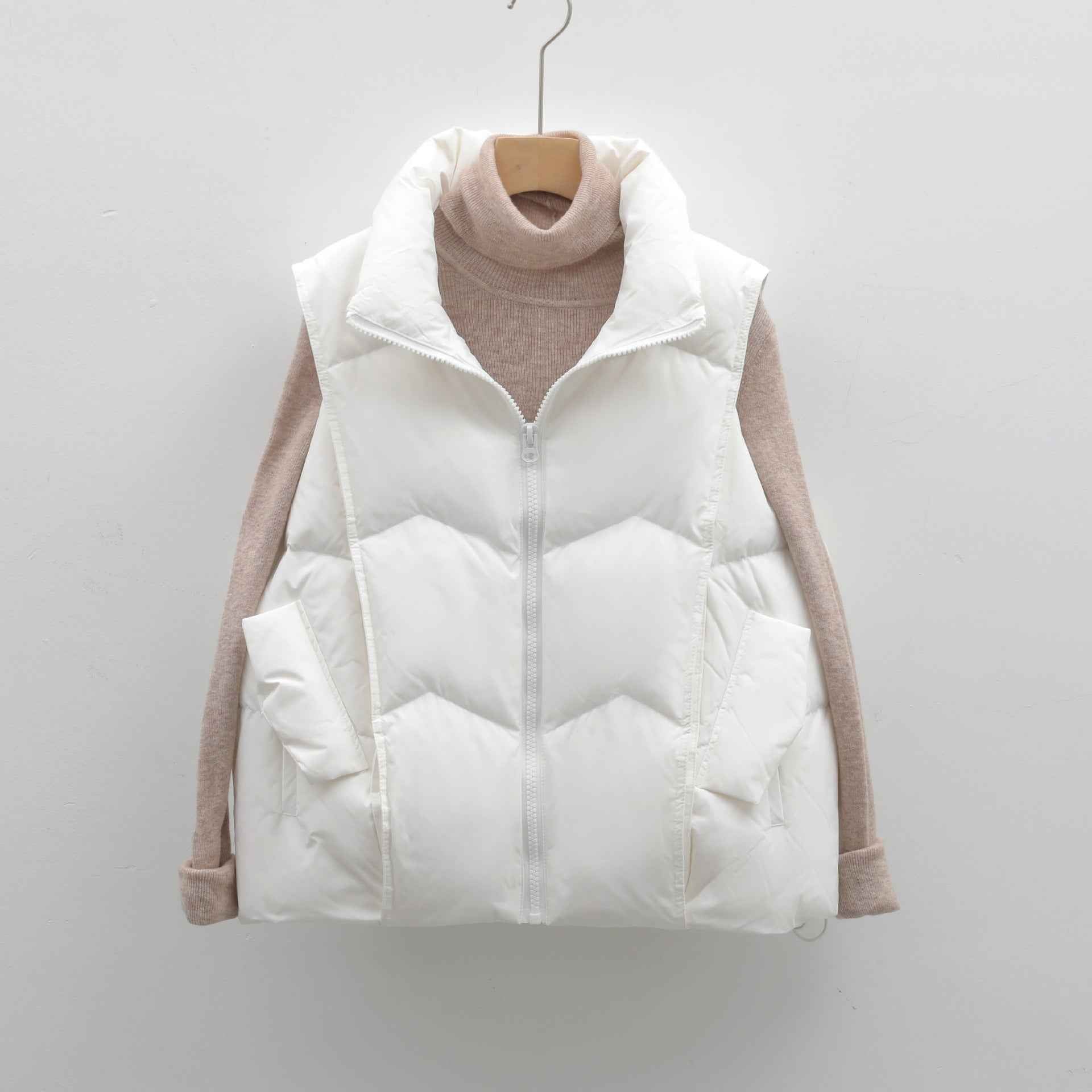 Women's Vest Solid Color Simple Down Jacket Loose Short Style
