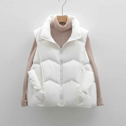 Women's Vest Solid Color Simple Down Jacket Loose Short Style