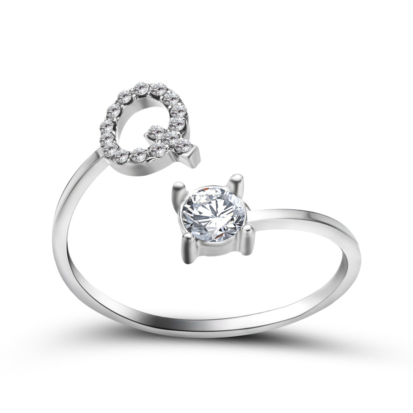 Adjustable Initial Letter Ring - Personalized Alphabet Jewelry