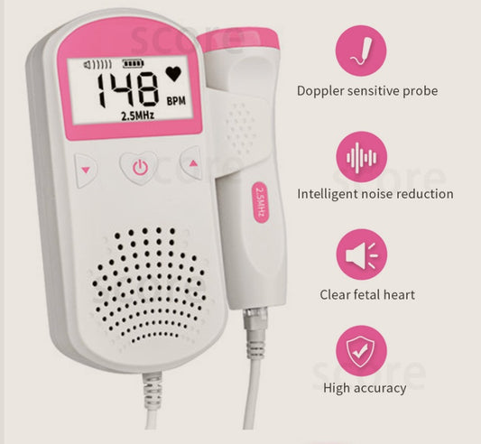 Fetal Heart Rate Monitor - Home Pregnancy Baby Heartbeat Detector & Doppler