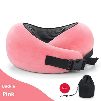 Soft Memory Foam Travel Neck Pillow U Shape Adjustable Support Comfortably Sleeping On Plane Car Office Noon Break - DropOnline.co