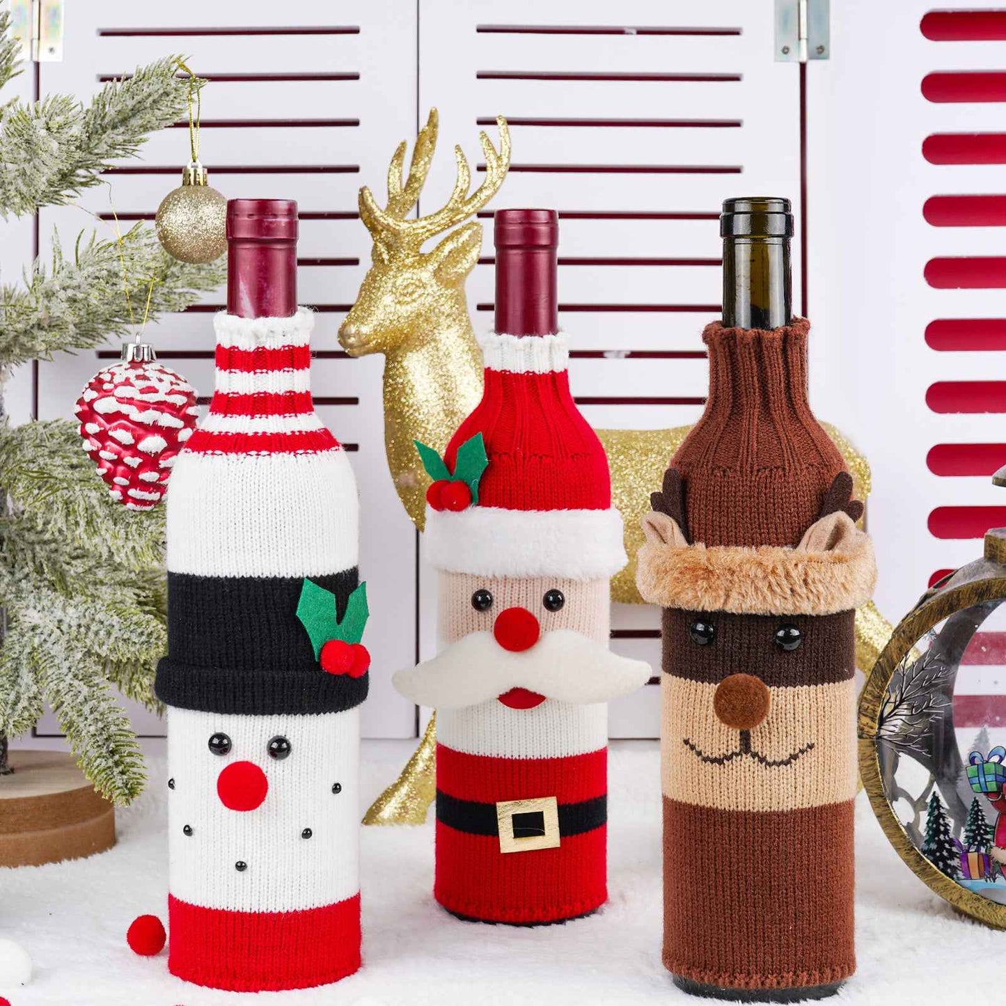 Home Fashion Simple Christmas Decorations Bottle Cover - Wine Bottle Decor - DropOnline.co
