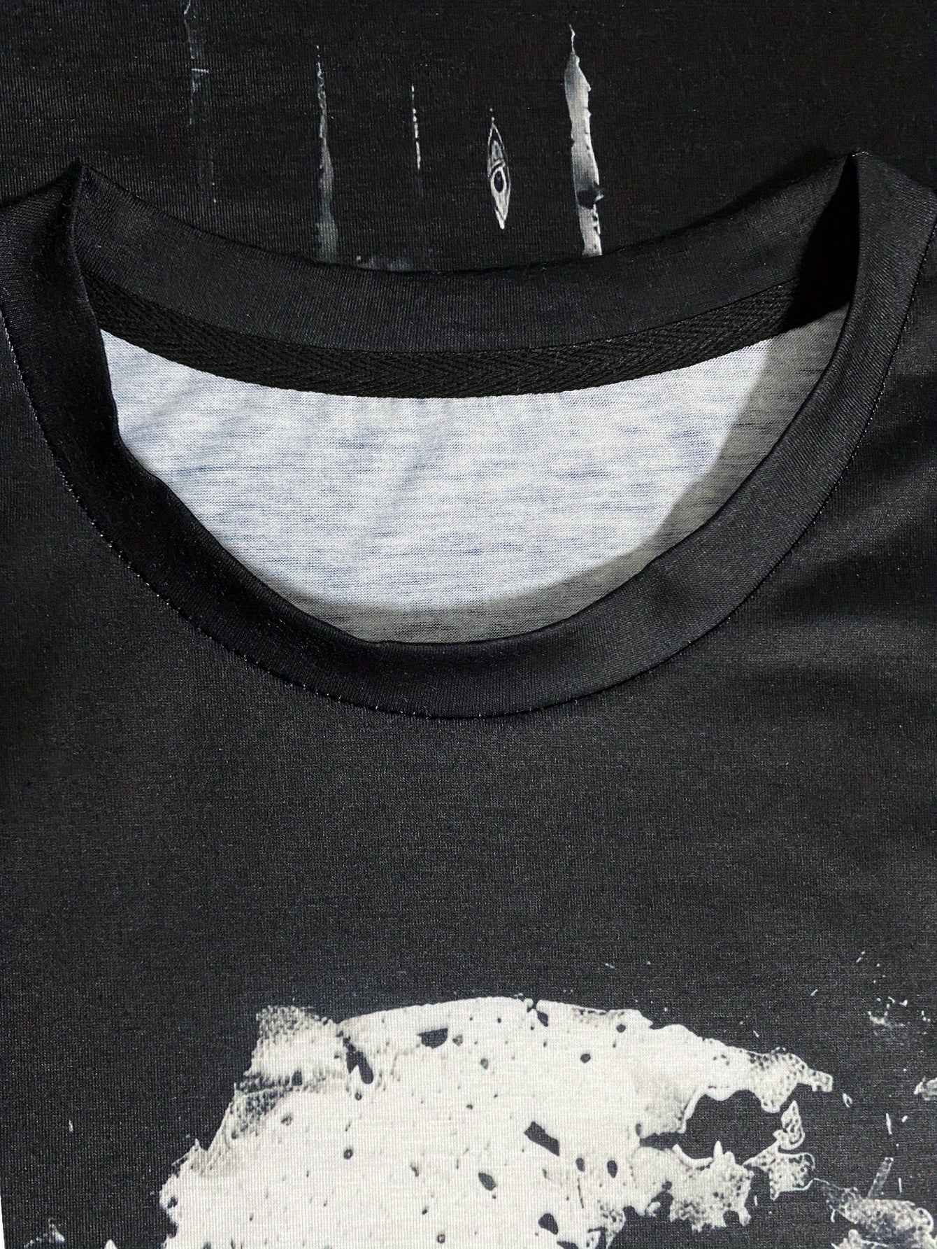 Men's 3D Shattered Skull T-Shirt - Cool Digital Print Round Neck Summer Tee