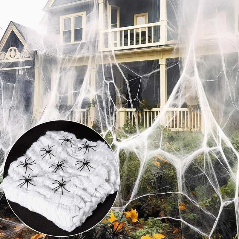 Halloween Cotton Spider Web Decoration - Atmosphere Layout Props