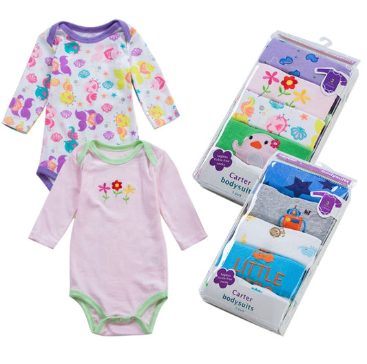 Long-Sleeved Cotton Baby Romper - Soft Triangle Bodysuit Onesie for Autumn