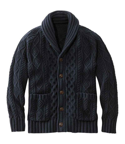 Knitted Lapel Cardigan Casual Sweater For Men