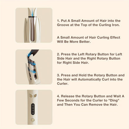 Automatic Hair Curler, 28mm Barrel, 4 Temperature Modes, Negative Ion Generator, Smart Timer And Sensor, Auto Off For Safety - DropOnline.co