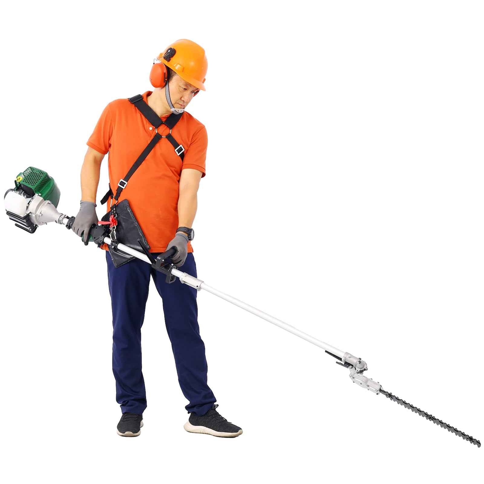 4 In 1 Multi-Functional Trimming Tool, 31CC 4-Cycle Garden Tool System With Gas Pole Saw, Hedge Trimmer, Grass Trimmer, And Brush Cutter EPA Compliant