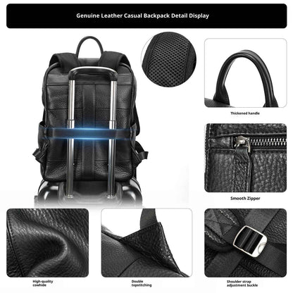 Top Layer Cowhide Backpack Leisure