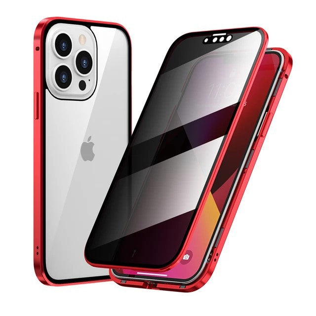 Anti-Spy Double-Sided Glass iPhone Case - Privacy Protection with Magnetic Design