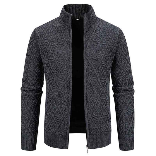 Korean Autumn And Winter Trendy Casual Fashion Stand-up Collar Cardigan Coat Men