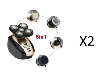 5 In 1 Multifunctional Electric Shaver 5 Blade Razor For Men Shaved Head Rechargeable Shaving Machine Beard Nose Hair Trimmer - DropOnline.co