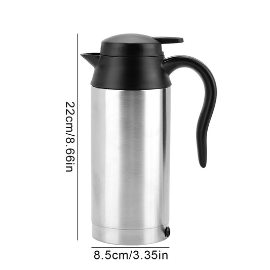Portable Car Travel Kettle - 750ml 24V Water Heater for Coffee, Tea & Road Trips