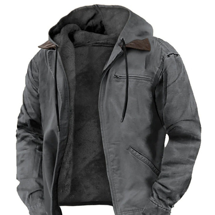 Premium Multi-Color Digital Print Hooded Sweater - Cotton-Padded Winter Cardigan with Brown Lining