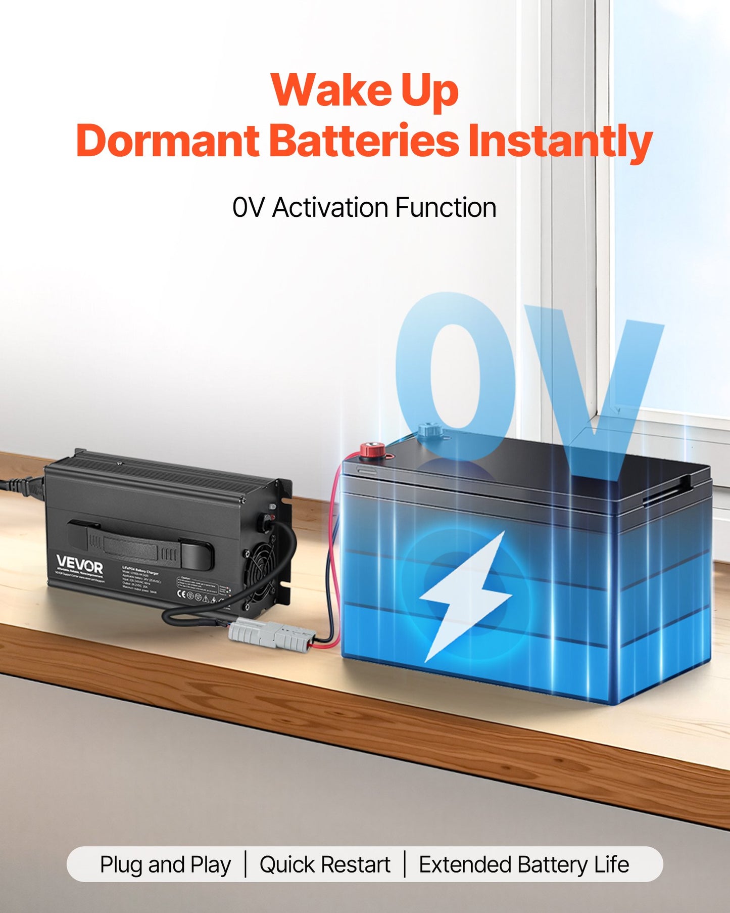 24V 20A Lithium Battery Charger 29.2V AC-DC LiFePO4 Smart Charger For RV