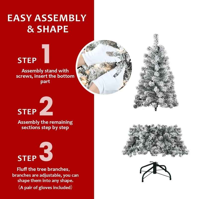 PVC Christmas Tree with Lights - Pre-Lit Holiday Decoration