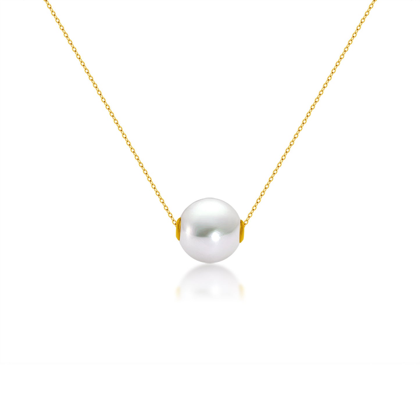 Pearl Clavicle Necklace - 18K Gold Mother-of-Pearl Pendant