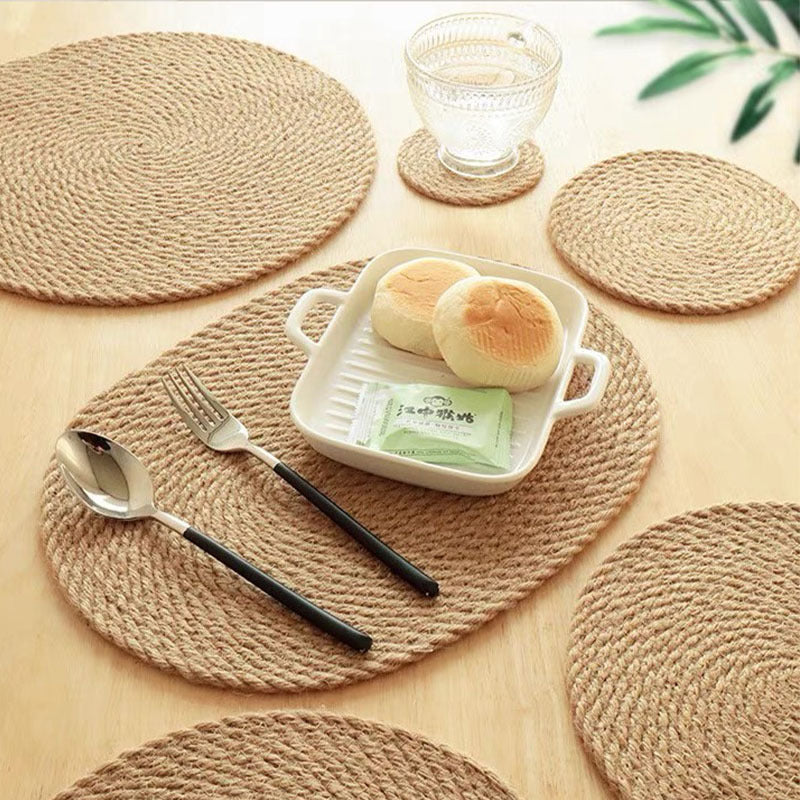 Natural Hemp Rope Placemats - Japanese Craft Style Table Mats