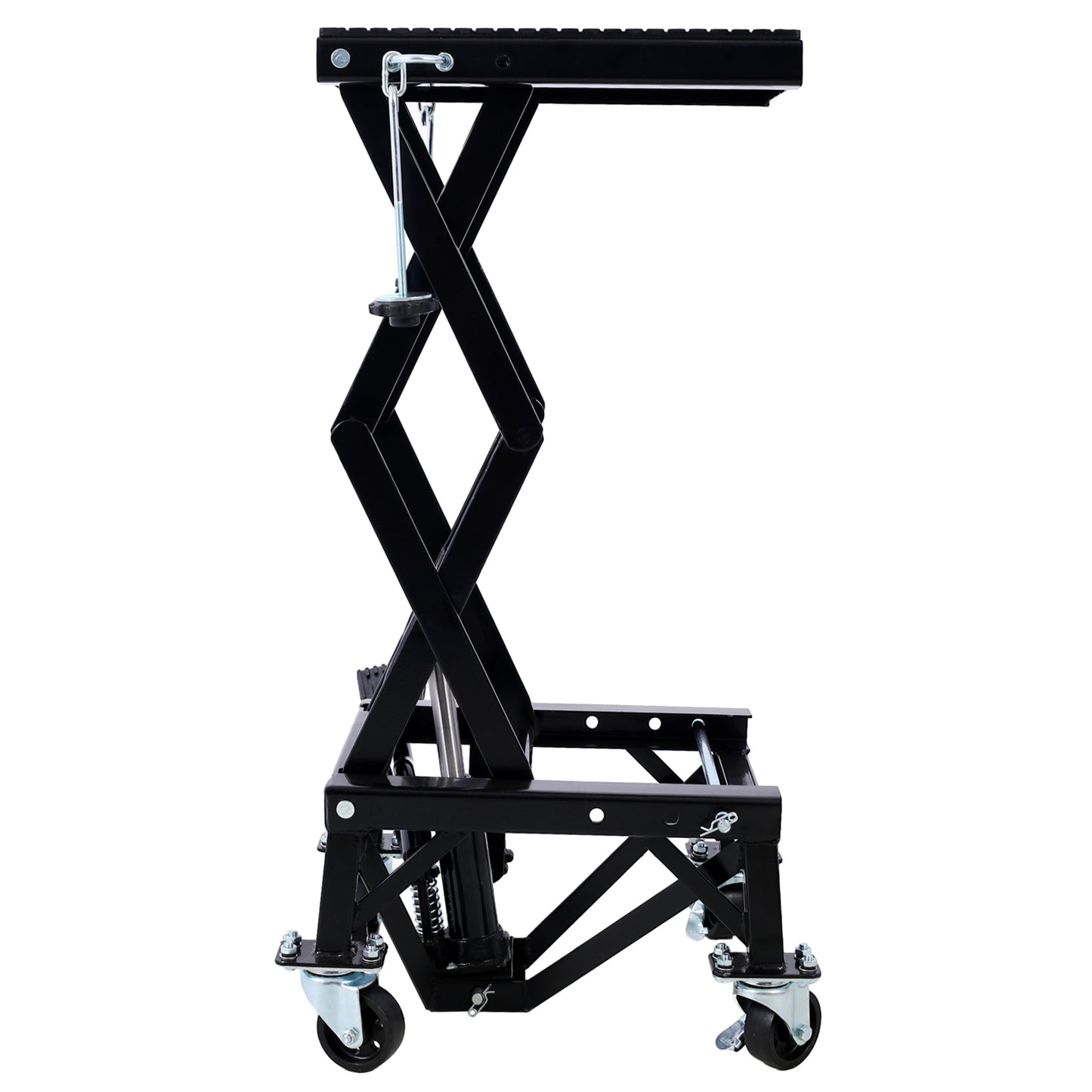 300 Lbs Hydraulic Motorcycle Scissor Jack Lift Foot Step Wheels For Small Dirt Bikes,black Color