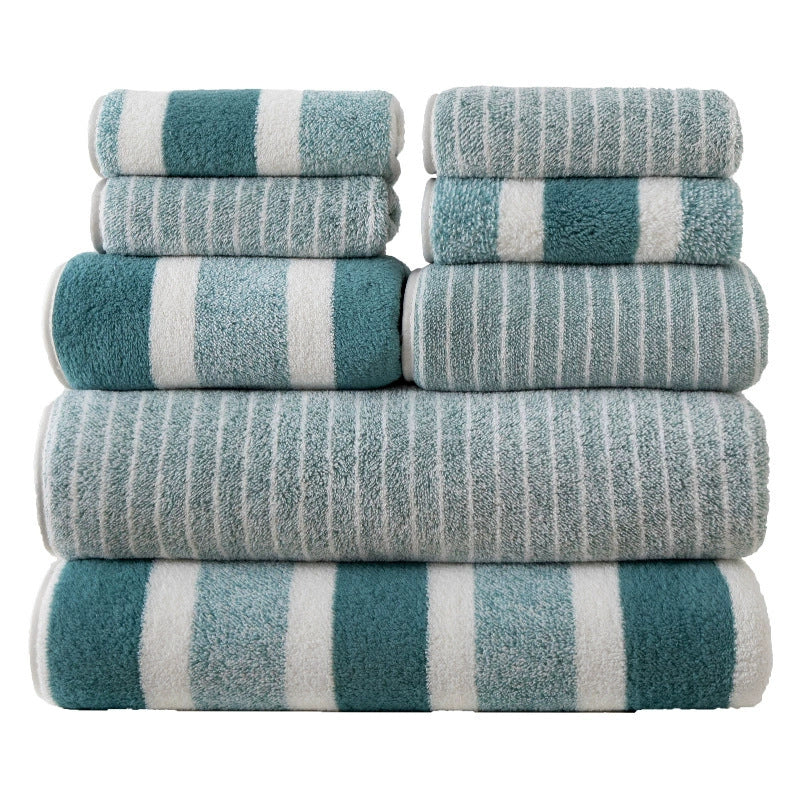 Coral Fleece Double-sided Thickened 8-piece Set Towels Square Scarf
