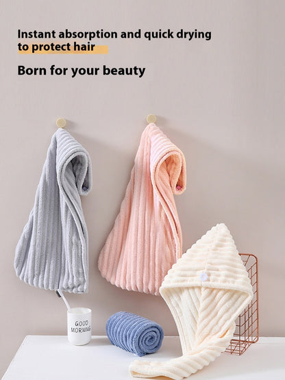 Candy Velvet Hair-drying Cap Thick Absorbent Headscarf