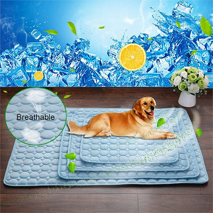 Pet Dog Cat Ice Silk Cold Nest Pad For Cooling In Summer - DropOnline.co
