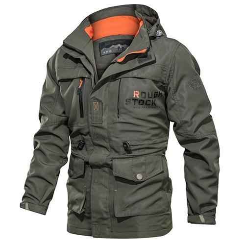 Men's Hooded Outdoor Jacket - Medium-Long Plus Size Casual Coat
