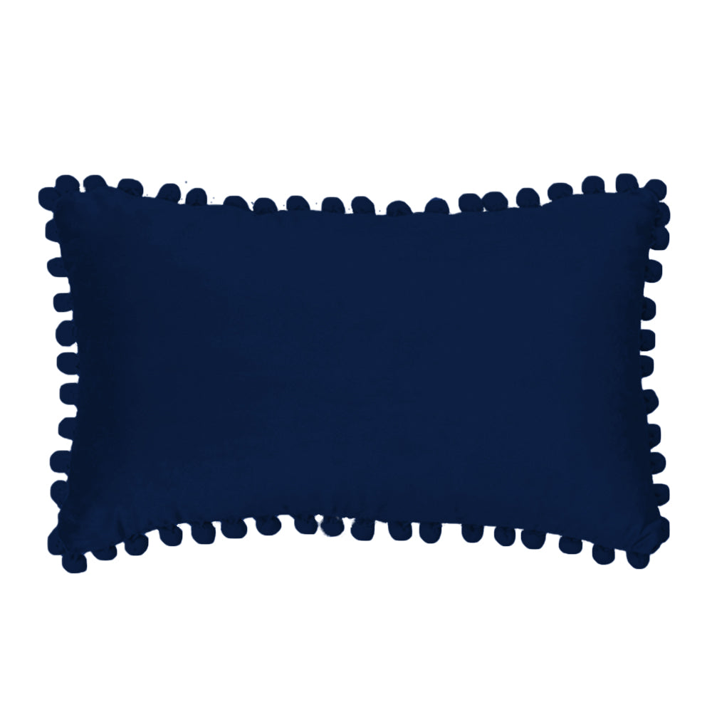 Rectangular Pompoms Throw Pillow cover and 330g insert size 12"x20" lumbar pillow, Dark Green, 12X20 – Fancy & Stacy