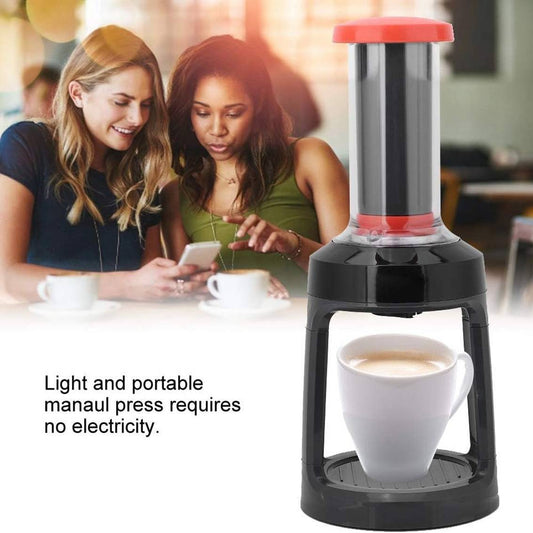 Manual Coffee Press - Hand Pressing Espresso Maker for Capsules & Ground Coffee