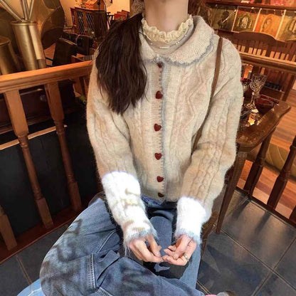 Thickened Cable-knit Sweater Cardigan