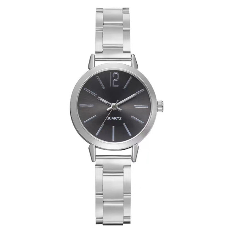 Gold Steel Band Quartz Watch - Elegant Bracelet Timepiece