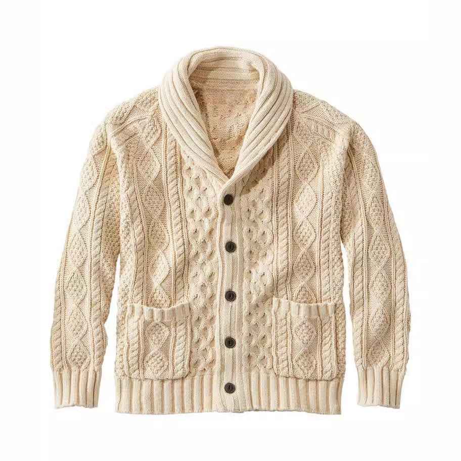 Knitted Lapel Cardigan Casual Sweater For Men