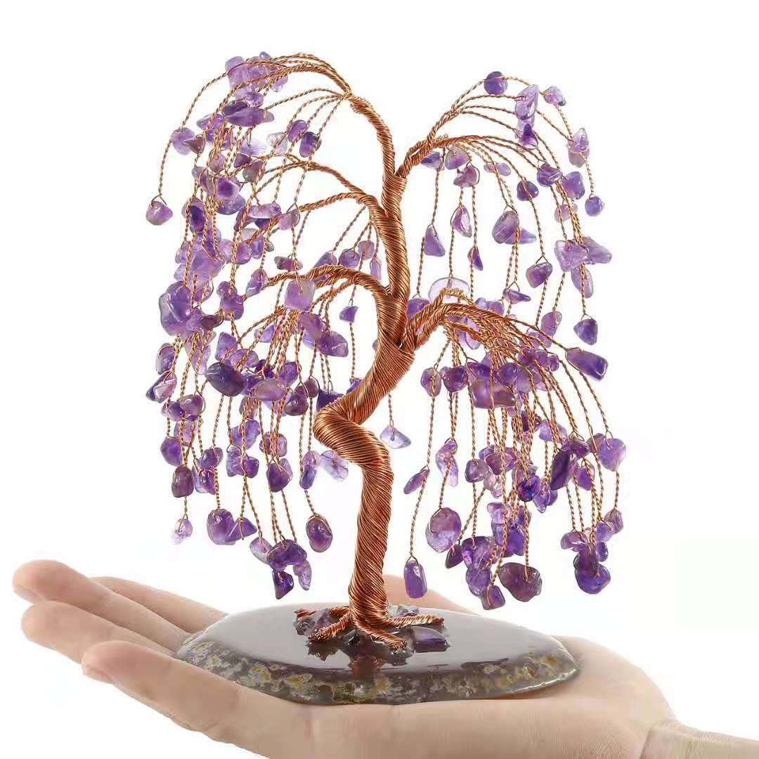 Premium Amethyst Crystal Tree - Willow Crafts Home Office Decoration