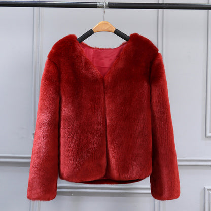 Fashionable imitation fox fur coat fur coat fur coat fur coat short style - DropOnline.co