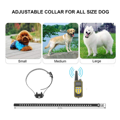 1Pc Dog Training Collar With Remote  IP67 Waterproof Pet Trainer 300mAh Rechargeable 875 Yard Remote Control 4 Modes Adjustable Level - DropOnline.co