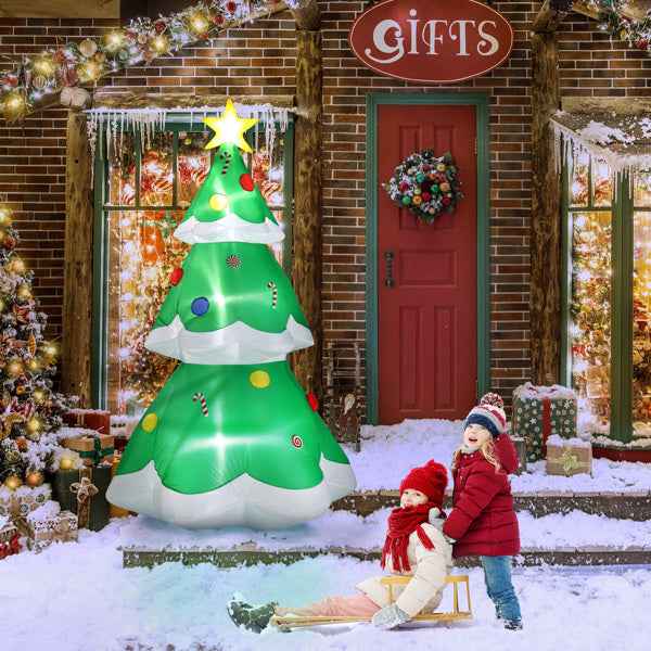 6.9ft Christmas Tree - 4 LED Light Bundles Pocket Inflatable Decoration - DropOnline.co