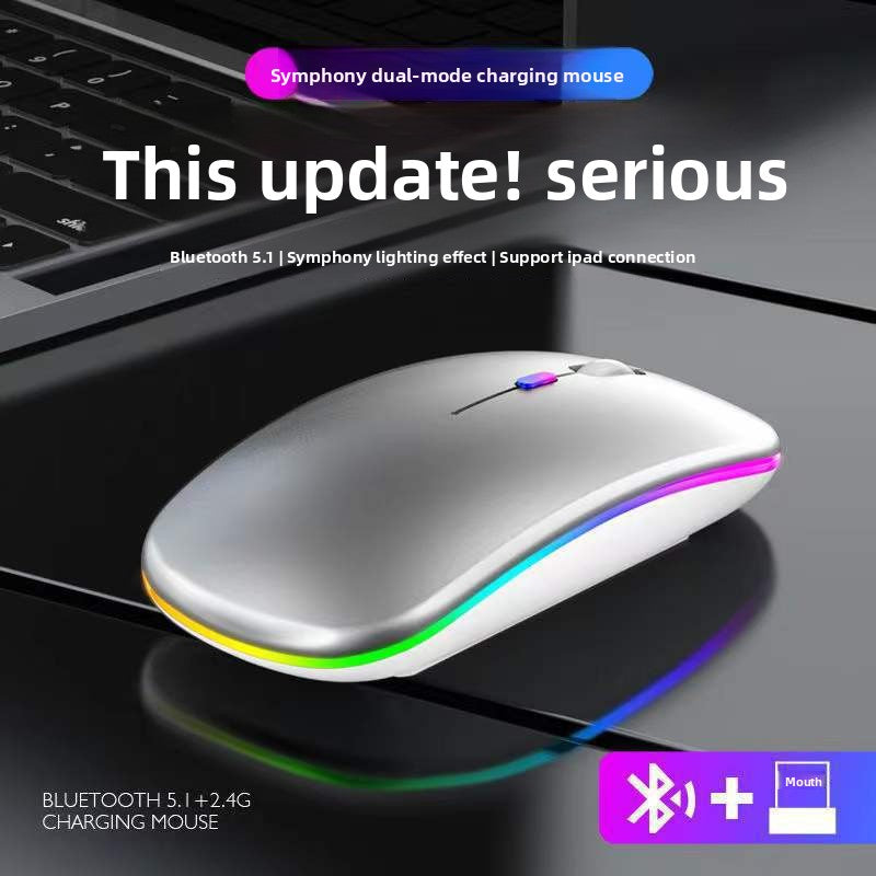 Bluetooth Dual-Mode Wireless Mouse - 2.4G + Bluetooth Rechargeable Silent Mouse