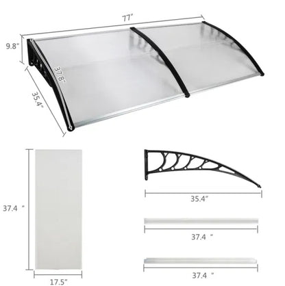 Outdoor Front Door Window Awning Patio Canopy Rain Cover UV Protected Eaves RT - DropOnline.co
