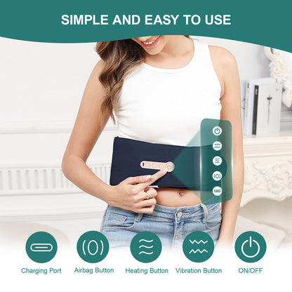 Smart Auto-Adjusting Heating Massager For Back Pain Relief, 4 Vibrations, 3 Modes, 3 Heat Levels, USB Rechargeable - DropOnline.co