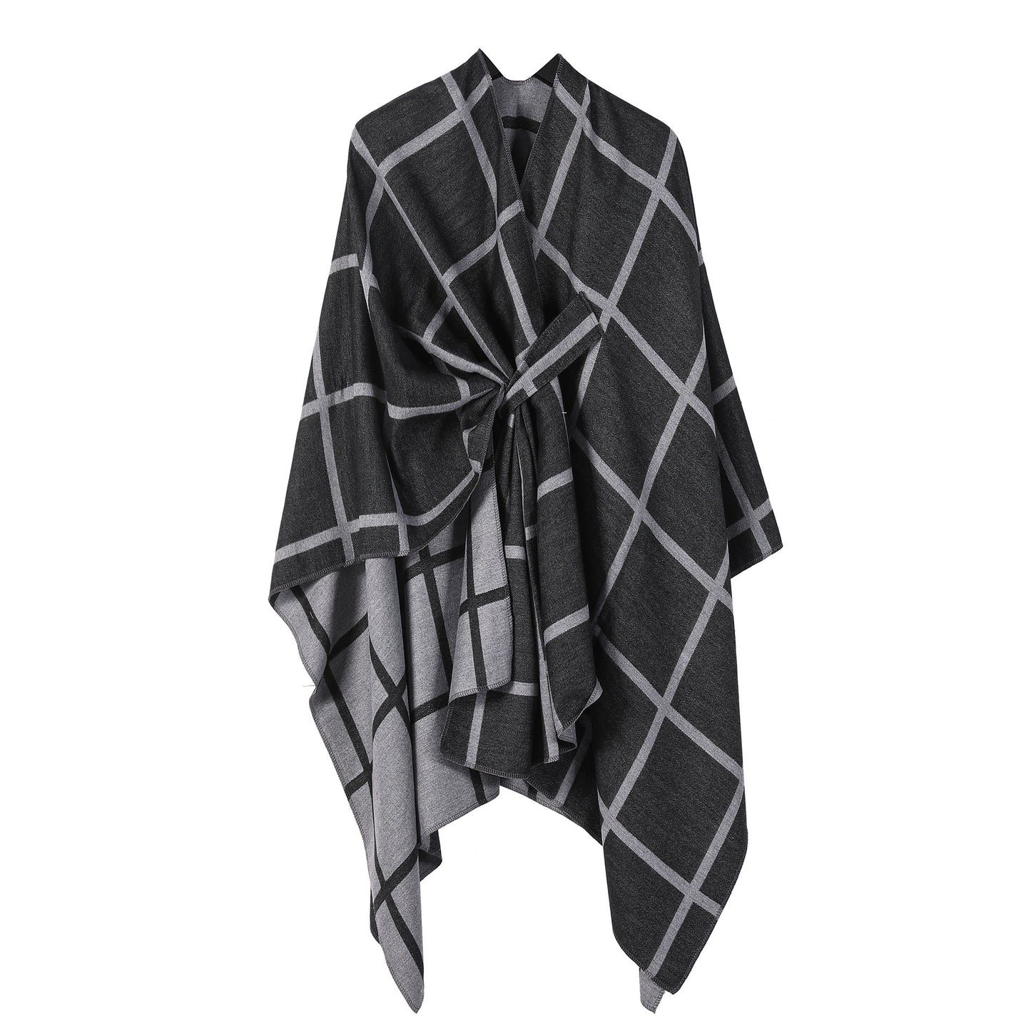 Women's Fashion Gingham Check Warm Scarf - Classic Plaid Winter Wrap