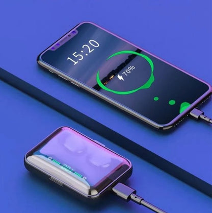 Multifunction Bluetooth Headset Binaural Movement Power Bank Phone Support - DropOnline.co