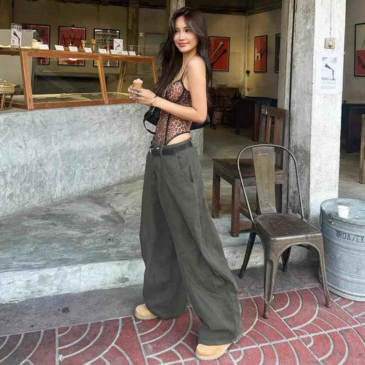 Coffee Color American Retro Draping Mop Machete