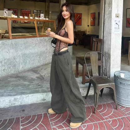 Coffee Color American Retro Draping Mop Machete