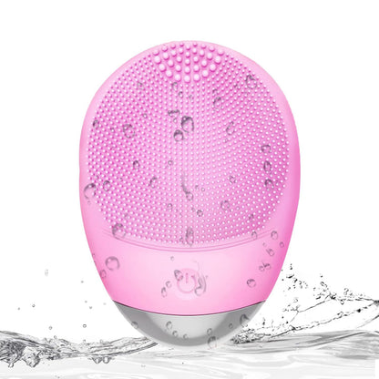 High Frequency Vibration Silicone Facial Cleansing Brush USB Rechargeable Electric Waterproof Silicone Facial Cleanser Thanksgiving Gift Christmas Gift Unisex - DropOnline.co