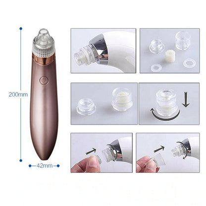 Electric Blackhead Vacuum Pore Cleaner Acne Pimple Remover Strong Suction Tool Electric Blackhead Remover Pore Vacuum Suction Diamond Dermabrasion Face Cleaner - DropOnline.co
