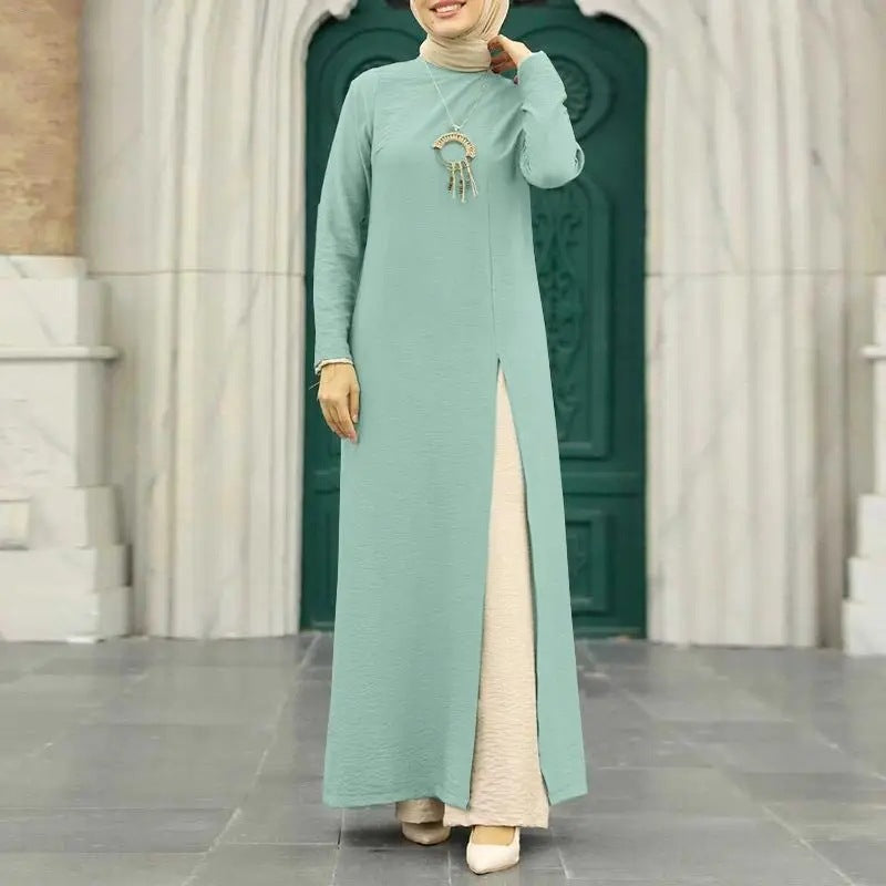 Silk long-sleeved robe